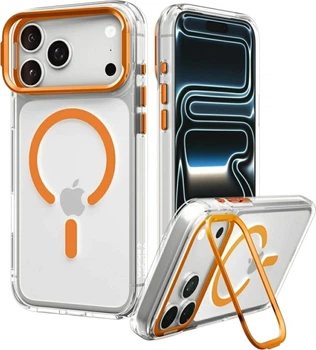 Etui na smartfon Apple iPhone 17 Pro/18 Pro Spigen Ultra Hybrid Optik S MagSafe Transparent Orange (ACS11923)
