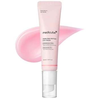 Крем Medicube PDRN Pink Peptide Eye Cream 30 мл для шкіри навколо очей Медік'юб з PDRN, 5 пептидами, ретинолом та ніацинамідом від зморшок, темних кіл і набряків для пружності та зволоження