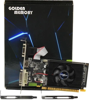 Відеокарта GeForce GT710, Golden Memory, 2Gb GDDR3, 64-bit, VGA/DVI/HDMI, 954/1600 MHz, Low Profile (GT710D32G64bit)