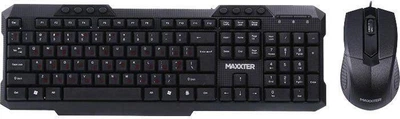 Комплект Maxxter KMS-CM-02-UA (клавіатура+миша) Black, USB