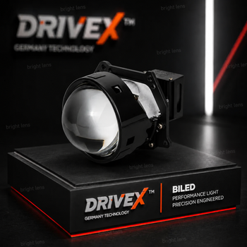 Bi-LED линзы DriveX BiLED STM-1 3.0" 55/60W 6000K (2 чипа, 2 отражателя, широкий свет)