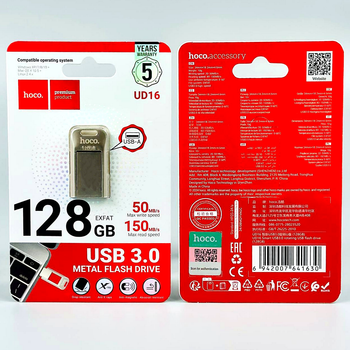USB флешка 128GB USB3.0 для хранения данных Hoco UD16