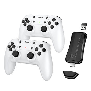 Игровая консоль с двумя беспроводными геймпадами 2.4G для ПК Hoco GA31 Белый