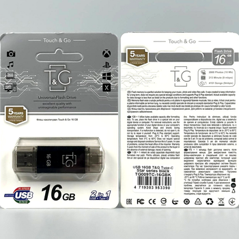 USB флешка 16Гб USB Type-C накопитель T&G Star 009