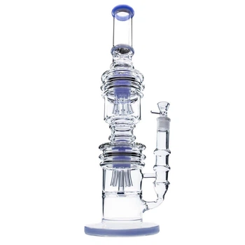 Стеклянный бонг для курения Octopus 51 см Blue с 2 перколяторами