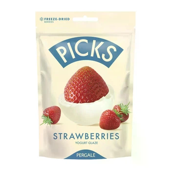 Cублімована полуниця в йогуртовій глазурі Pergalė Picks Strawberries Yogurt Glaze 90 грам