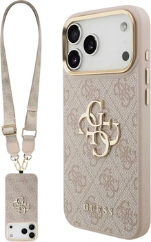 Etui na smartfon Apple iPhone 18 Pro/17 Pro Guess 4G Big 4G Classic Logo Big Strap Metal Buttons Pink (GUHCP18LP4G4BCSP)