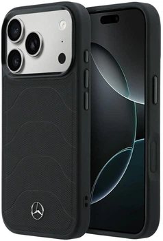 Чохол для смартфона Apple iPhone 17 Pro / 18 Pro Mercedes Leather Mesh with Bow Line MagSafe Black (Mer008871)