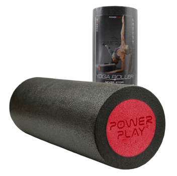 Роллер Powerplay 4021 Fitness Roller для занятий йогой и фитнесом 30x15см гладкий черно-красный black/red
