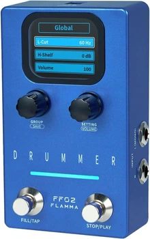 Гитарная педаль драм-машина Flamma FF02 Drummer Pedal (121 грув, Tap Tempo, Fill, EQ) Синий