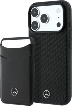 Etui-portfel na smartfon Apple iPhone 18 Pro Max/17 Pro Max Mercedes-Benz Grill Pattern Leather MagSafe Black (MEHMBWP18X25PWPK)