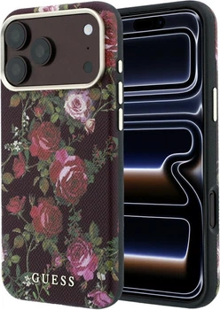 Etui na smartfon Apple iPhone 18 Pro Max/17 Pro Max Guess Blossom Roses Print MagSafe Burgundy (GUHMP18X6PWGTBEU)