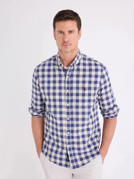 Рубашка хлопковая мужская U.S. Polo Assn 11H0462-V100A(Yosemite Blue Heather) L Голубая (786662714485)