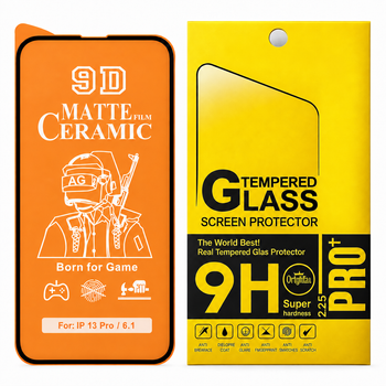 Матовая защитная пленка Ceramics для iPhone 13 Pro с черной рамкой