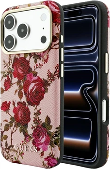 Etui na smartfon Apple iPhone 18 Pro/17 Pro Guess Blossom Roses Print MagSafe Pink (GUHMP18L6PWGTBEP)