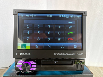 Автомагнитола 9601 1DIN / Магнитола с Bluetooth и выездным экраном