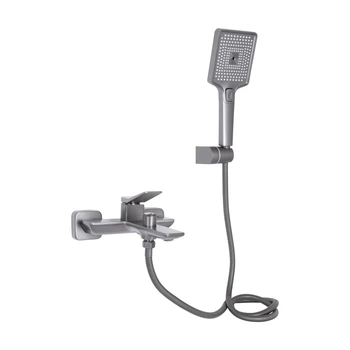 Смеситель для ванны Qtap Presto с душевым гарнитуром QTPRE259GRP45584 Graphite графит