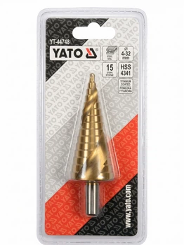 Ступінчасте свердло YATO YT-44748 HSS 4-32 мм 15 ступенів Титанове покриття