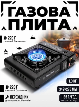 Портативная газовая плита Happy Home BDZ 155-A Pro черная