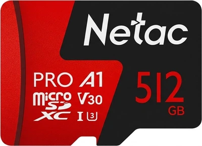 Карта пам'яті Netac microSDXC 512GB UHS-I U3 V30 A1