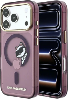 Etui na smartfon Apple iPhone 18 Pro/17 Pro Karl Lagerfeld Peekaboo Logo MagSafe Burgundy (KLHMP18L6HCPSCR)
