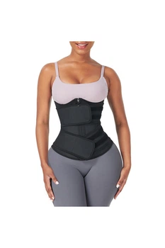 Черный женский корректирующий корсет Waist Sculpt с латексными вставками и двойной фиксацией — German Volf. German Volf MT210298-BK1 XXXL 1298321