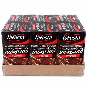 Гарячий шоколад розчинний La Festa Classic Класичний 22 г × 10 шт. × 6 упаковок (1,32 кг)