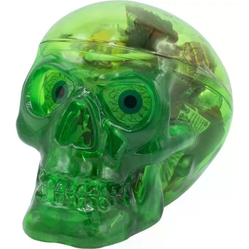 Прозорий череп із солодощами Halloween Skull зелений 333 г