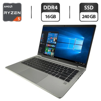 Ультрабук HP EliteBook 645 G10 / 14" (1920x1080) IPS / AMD Ryzen 5 7530U (6 (12) ядер по 2.0 - 4.5 GHz) / 16 GB DDR4 / 240 GB SSD / AMD Radeon Vega 6 Graphics / WebCam б/у