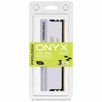 Модуль пам'яті для комп'ютера DDR4 8GB 3600 MHz Onyx White RGB Prologix (PRO8GB3600YWR4)