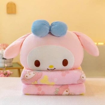 М'яка іграшка-подушка з пледом My Melody M 18280 38 см (плед 170х110 см, на блискавці, рожева)
