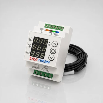 Контролер Wi-Fi для систем сніготанення та антизледеніння EasyTherm ET-220 230 В 16 А з дисплеєм для монтажу на DIN-рейку (55532)