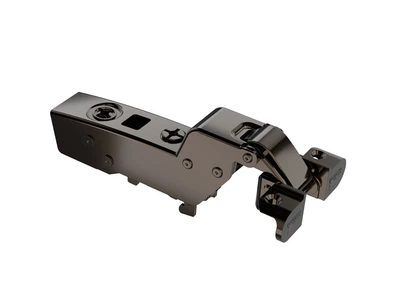 Петля Hettich Sensys 8631i ALU внутренняя для алюминиевых фасадов, угол открывания 95 градусов, c доводчиком, черный обсидиан