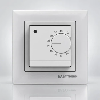 Терморегулятор механічний для теплої підлоги EasyTherm ET-20M 16 А з датчиком підлоги білий матовий (55539)
