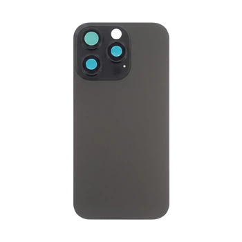 Заднее стекло корпуса для Apple iPhone 15 Pro Max Natural Titanium (серое) с рамкой и стеклом камеры