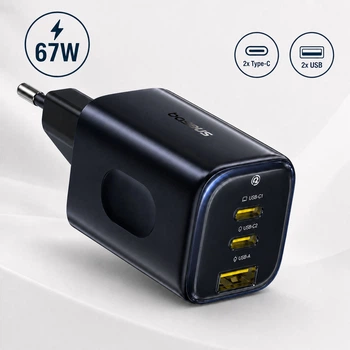 Ładowarka sieciowa Baseus PicoGo AE11 Fast Charger 67W 2C+U czarna (6932172699963)