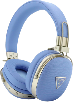Słuchawki Guess Grained Triangle Gold Logo Blue (3666339673703)