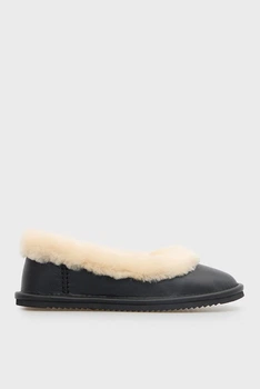 Женские черные кожаные балетки Fluffy PRPY 37 PRFAS2104W