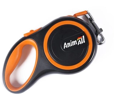 Поводок-рулетка AnimAll S до 15 кг, 3 м Оранжево-черный (2000981099176)