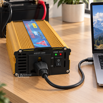 Инвертор преобразователь напряжения 12В–220В KB 2000W с розеткой и индикацией, для резервного питания техники и освещения от аккумулятора 12В, реальная номинальная мощность 500Вт, пиковая 1000Вт, SPI-12-2000-Gold