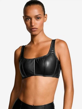 Топ из искусственной кожи женский Victoria's Secret 226272826 XS Черный (1159840348)