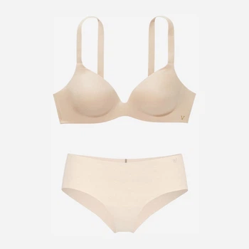 Комплект женского белья (бюстгальтер + трусики бразилиана) Victoria's Secret 381953345 38D/XL Бежевый (1162667009)