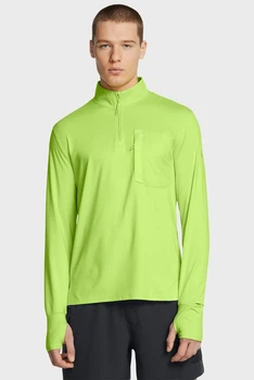 Чоловічий салатовий лонгслів UA TRAIL RUN QUARTER ZIP Under Armour XL 1383244-304