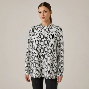 Женский джемпер с воротником стойкой L-XL белый Rbossi 1265