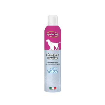 Сухой шампунь-мусс без воды для собак и кошек Inodorina Shampoo Mousse Talco с ароматом талька 300 мл (240.0020.004)