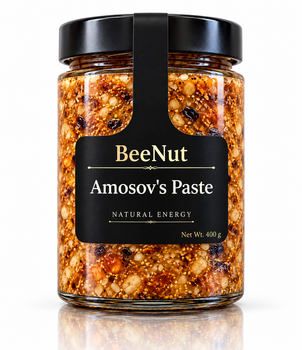 Паста Амосова BeeNut с медом, орехами и сухофруктами 400 г