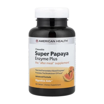 Ферменты папайи жевательные American Health Super Papaya Enzyme Plus 180 таблеток