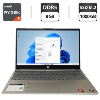 Ноутбук HP 15-fc0029wm / 15.6" (1920x1080) IPS / AMD Ryzen 5 7520U (4 (8) ядра по 2.8 - 4.3 GHz) / 8 GB DDR5 / 1000 GB SSD M.2 / AMD Radeon 610M Graphics / WebCam б/у