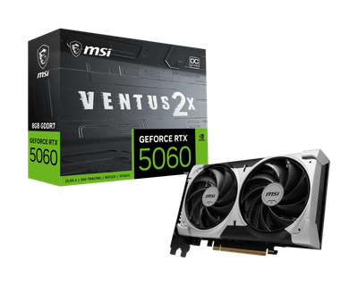 Відеокарта MSI GeForce RTX5060 VENTUS 2X BLACK 8G OC V1 (V550-009) (RTX 5060 8G VENTUS 2X OC V1)