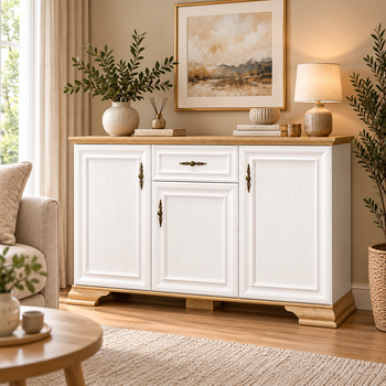 Великий комод з шухлядою та дверцятами 3Д1Ш Iris Mebel Service 137.6х39х88.7 см Андерсон пайн / Дуб золотий